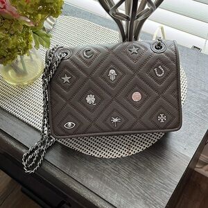 TORY BURCH Soft Leather Fleming Shoulder Crossbody Handbag